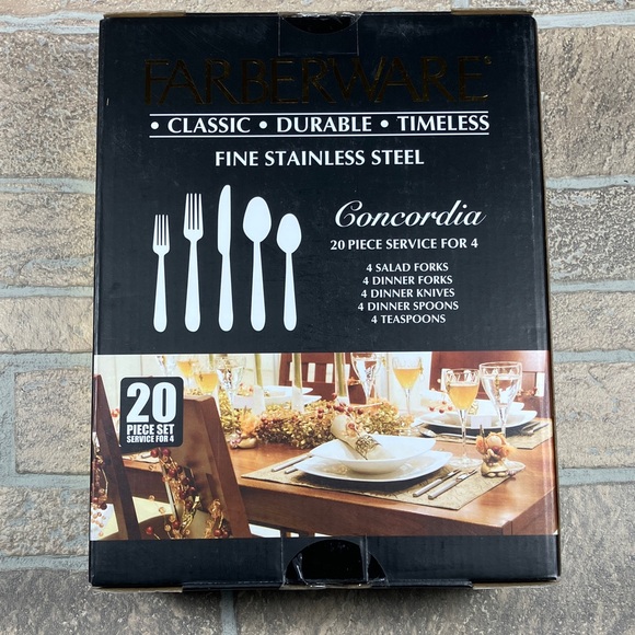 NEW Farberware Fine Stainless Steel Flatware 20 Piece Set - Picture 5 of 7